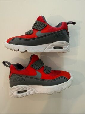 Nike Kids Red and Gray Slip-On Sneakers